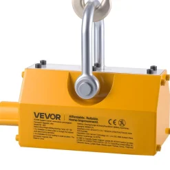 VEVOR Permanent Magnetic Lifter, 1320 lbs Pulling Capacity, Heavy Duty N42 Neodymium Lifting Magnet with Release Handle and Steel Hook, Used in Shop Crane and Hoist, for Lifting Plate Steel, Board