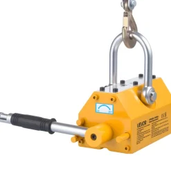 VEVOR Permanent Magnetic Lifter, 1320 lbs Pulling Capacity, Heavy Duty N42 Neodymium Lifting Magnet with Release Handle and Steel Hook, Used in Shop Crane and Hoist, for Lifting Plate Steel, Board