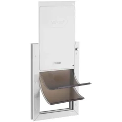 VEVOR Pet Door, Large, with Double Magnetic Flaps and Metal Frame, Strong and Weatherproof Dog Door for Interior and Exterior Doors, Easy to Install, Easy In-and-Out Access for Doggies, White