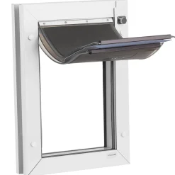 VEVOR Pet Door, Medium, with Three Magnetic Flaps and Metal Frame, Strong and Weatherproof Dog Door for Interior and Exterior Doors, Easy to Install, Easy In-and-Out Access for Doggies, White