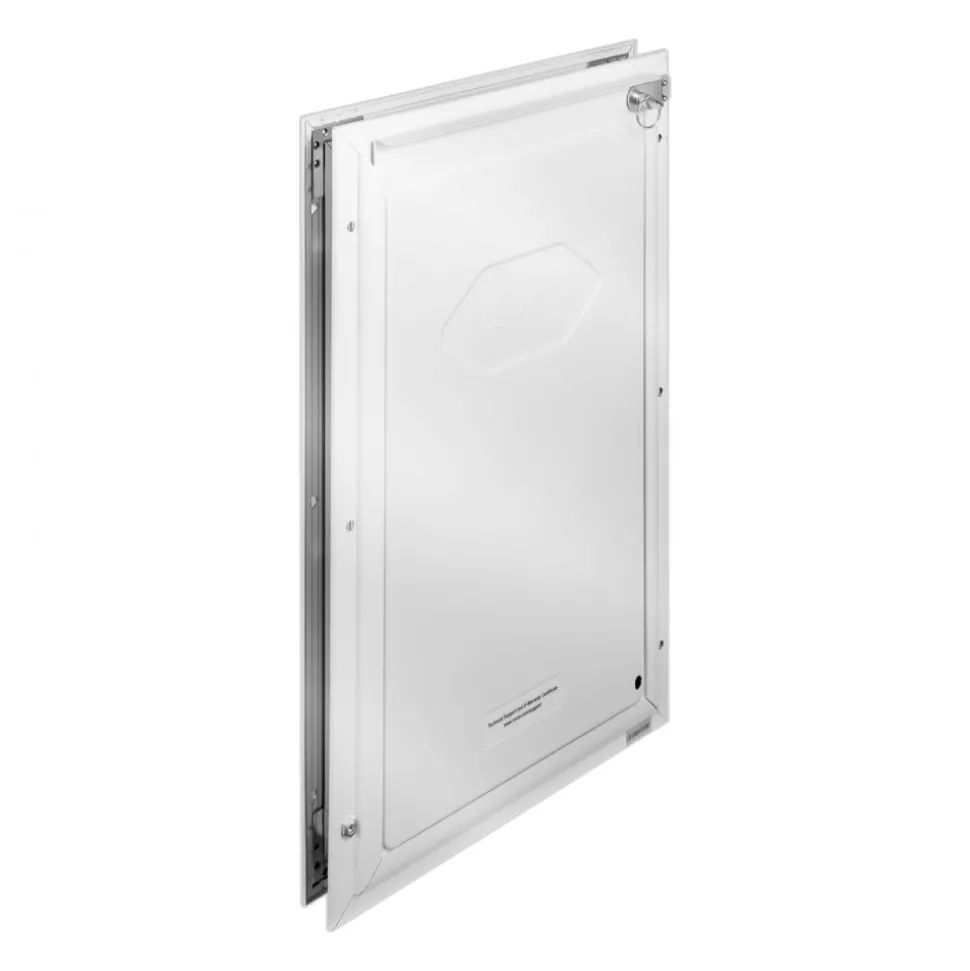 VEVOR Pet Door, 13.27" x 20.04" Aluminum Frame with Lock and Flap System, Weatherproof Doggy Door, Easy to Install in Interior or Exterior Doors, Pet Door Suitable for Cat Doggie Kitties (White-L)