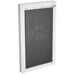 VEVOR Pet Door, X-Large, with Three Magnetic Flaps and Metal Frame, Strong and Weatherproof Dog Door for Interior and Exterior Doors, Easy to Install, Easy In-and-Out Access for Doggies, White