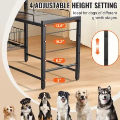 VEVOR Pet Feeding Station with Storage, Elevated Dog Bowls, Raised Dog Bowl Stand, Dog Food Storage and Feeder Station with Storage Shelves, Pet Toy Storage Organizer, for Large Medium Small Dogs