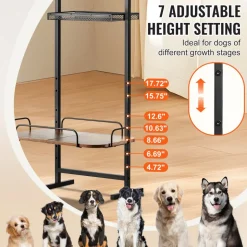 VEVOR Pet Feeding Station with Storage, Elevated Dog Bowls, Raised Dog Bowl Stand, Dog Food Storage and Feeder Station with Storage Shelves, Pet Toy Storage Organizer, for Large Medium Small Dogs