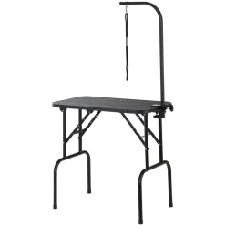 VEVOR Pet Grooming Table Arm with Clamp, 32''x18'' Dog Grooming Station, Foldable Pets Grooming Stand for Medium and Small Dogs, Free No Sit Haunch Holder with Grooming Loop, Bearing 220lbs