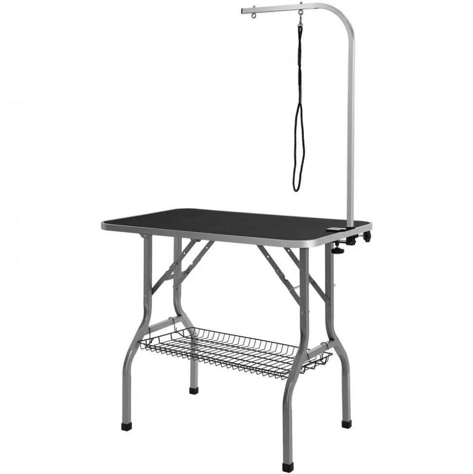 VEVOR Pet Grooming Table Arm with Clamp, 36''x24'' Dog Grooming Station, Foldable Pets Grooming Stand for Medium and Small Dogs, Free No Sit Haunch Holder with Grooming Loop, Bearing 330lbs