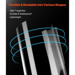 VEVOR PET/Plexiglass Sheets, 5-Pack Plastic Sheet, 24 x 36 Inch 0.04 Inch Thick Transparent Clear Flexible Plastic Panels for Craft, Replacement Picture Frame Glass, DIY Display Project, Easy to Cut