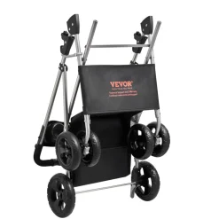 VEVOR Pet Stroller, 35 lbs Weight Capacity, Foldable Dog Stroller Cart, 4 Wheels Cats Pram with Detachable Carrier & Mesh Windows, Portable Animal Carrier with Brake for Small to Medium Pets