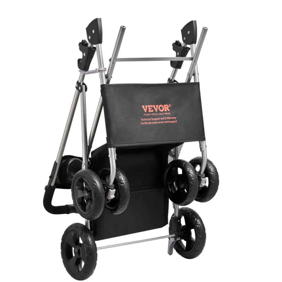 VEVOR Pet Stroller, 35 lbs Weight Capacity, Foldable Dog Stroller Cart, 4 Wheels Cats Pram with Detachable Carrier & Mesh Windows, Portable Animal Carrier with Brake for Small to Medium Pets