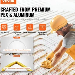 VEVOR PEX-AL-PEX Tube, 984ft, 5/8'' Diameter Aluminum-Plastic Composite Pipe Oxygen Barrier Radiant Floor PEX Pipe, 0.08'' Thickness Radiant Heat Floor Plumbing Inner Aluminum Layer PEX Tubing Pipe