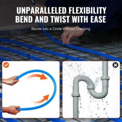 VEVOR PEX Pipe 1/2 Inch, 300 Feet Length PEX-B Flexible Pipe Tubing for Potable Water, Pex Water Lines for Hot/Cold Water & Easily Restore, Plumbing Applications with Free Cutter & Clamps ,Blue