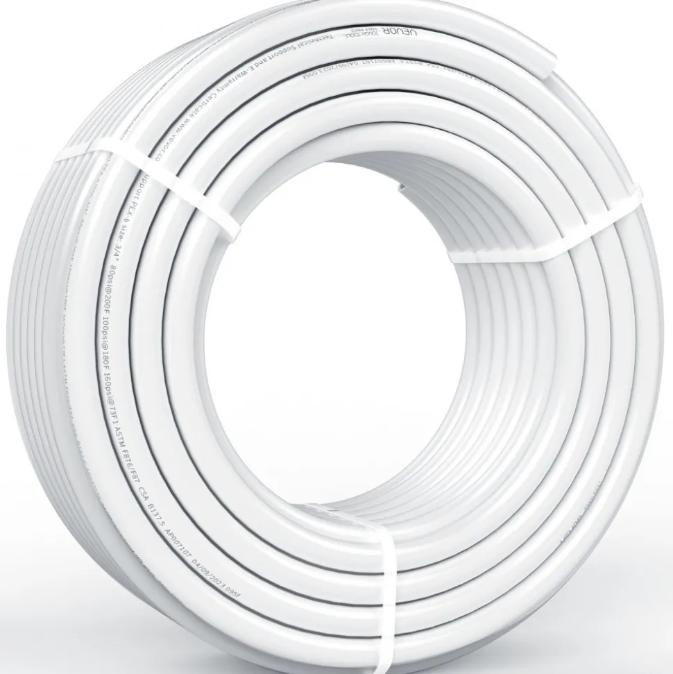 VEVOR PEX Pipe 3/4 Inch, 100 Feet Length PEX-B Flexible Pipe Tubing for Potable Water, Pex Water Lines for Hot/Cold Water & Easily Restore, Plumbing Applications with Free Cutter & Clamps ,White