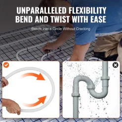 VEVOR PEX Pipe 3/4 Inch, 500 Feet Length PEX-B Flexible Pipe Tubing for Potable Water, Pex Water Lines for Hot/Cold Water & Easily Restore, Plumbing Applications with Free Cutter & Clamps ,White