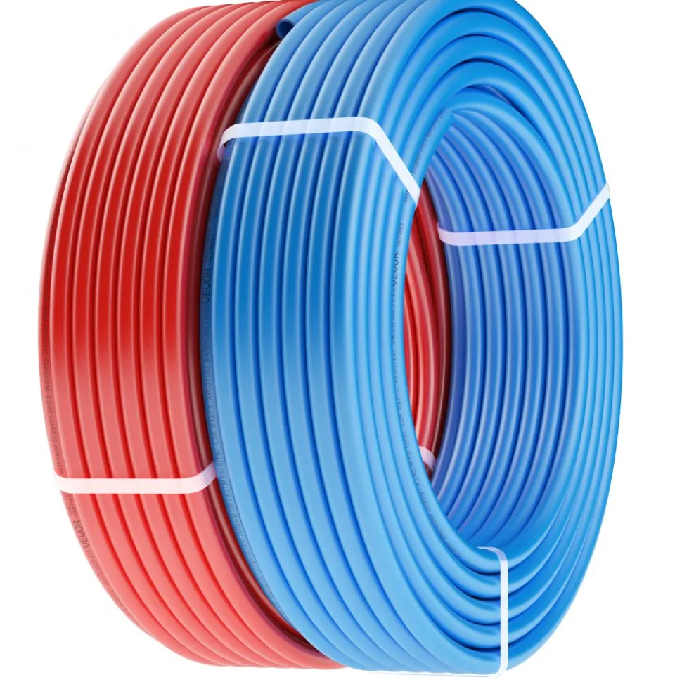 VEVOR PEX Pipe 1/2 Inch, 2 x 100 Feet Length PEX-A Flexible Pipe Tubing for Potable Water, Pex Water Lines for Hot/Cold Water & Easily Restore, Plumbing Applications with Free Cutter, Blue & Red