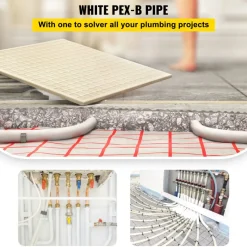 VEVOR PEX Pipe, 1 Inch x 500 FT PEX Tubing, Non Oxygen Barrier White PEX-B Pipe, Flexible PEX Water Line for RV Sewer Hose, Plumbing, Radiant Heating