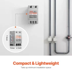 VEVOR 3 Phase Converter - 2HP 7A 220V Single Phase to 3 Phase Converter, 220V Input/Output, Digital Phase Shifter for Residential & Light Commercial Use (One Converter for One Motor Only)