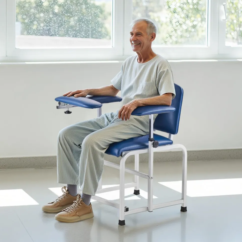 VEVOR Phlebotomy Chair, Blood Draw Chair with Adjustable Armrests and Flip Arm, 400LBS Loading Blood Drawing Medical Chair with Soft Padded Seat, Easy-to-Clean PVC Leather for Hospitals, Labs, Clinics