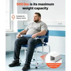 VEVOR Phlebotomy Chair 500LBS Blood Draw Medical Chair with Drawer, Comfortable Blood Drawing Chairs with Adjustable Armrests, Soft Padded Seat, Easy-to-Clean PVC Leather for Hospitals Clinics
