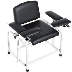 VEVOR Phlebotomy Chair 750LBS Capacity Blood Draw Medical Chair, Comfortable Blood Drawing Chairs with Adjustable Armrests, Soft Padded Seat, Easy-to-Clean PVC Leather for Hospitals Clinics