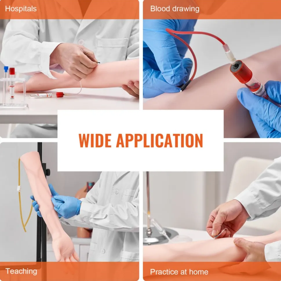 VEVOR Phlebotomy Practice Kit, IV Venipuncture Intravenous Training Kit, High Simulation IV Practice Arm Kit with Carrying Bag, Practice and Perfect IV Skills, for Students Nurses and Professionals