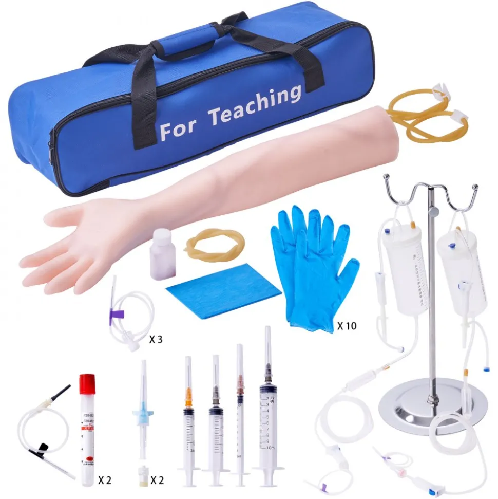 VEVOR Phlebotomy Practice Kit, IV Venipuncture Intravenous Training Kit, High Simulation IV Practice Arm Kit with Carrying Bag, Practice and Perfect IV Skills, for Students Nurses and Professionals