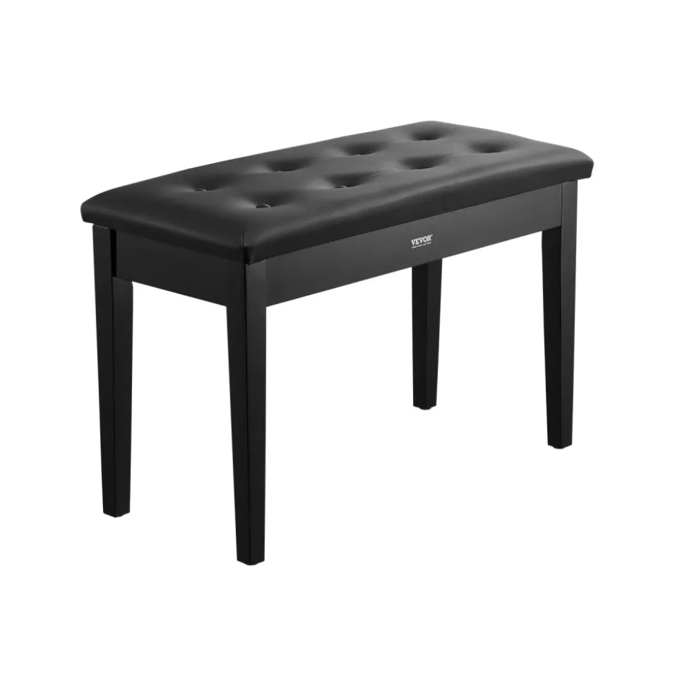 VEVOR Piano Bench, 29.5" x 14" x 19", Duet Keyboard Piano Chair with High-Density Padded Cushion, Storage Compartment for Music Books, Wooden Piano Bookcase Stool Seat, for Vanity and Living Room