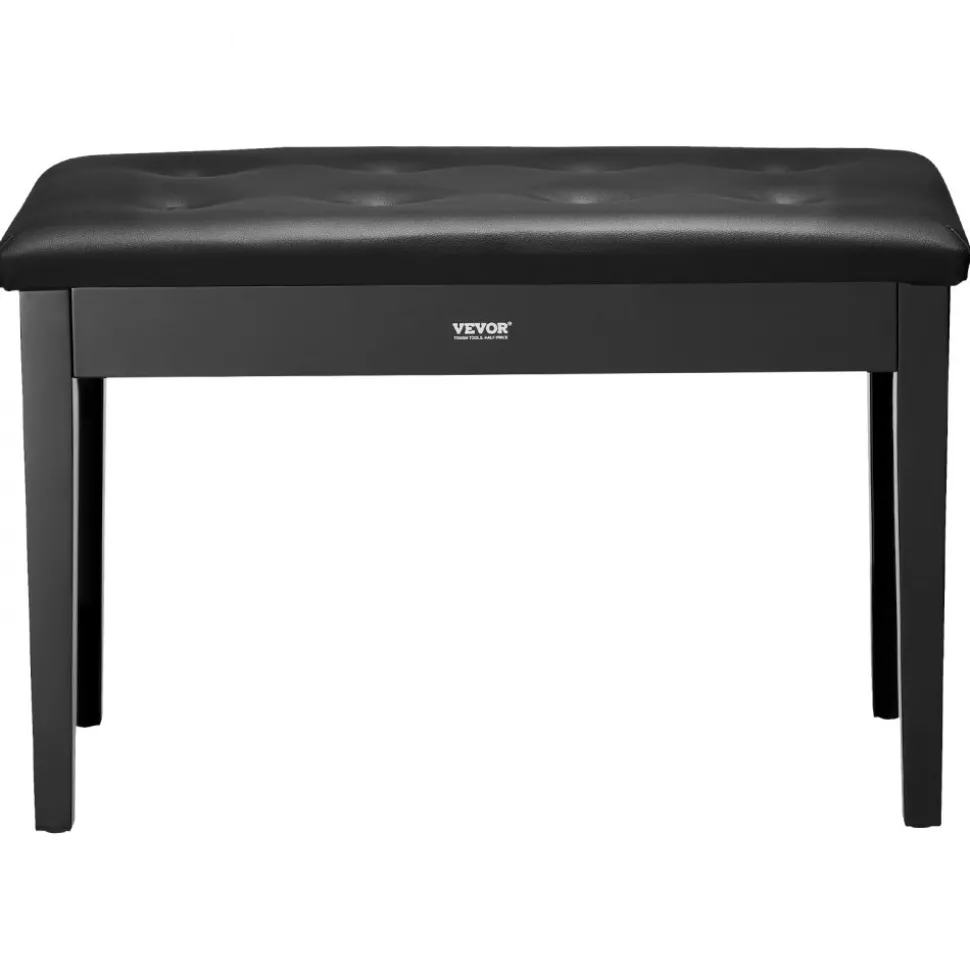 VEVOR Piano Bench, 29.5" x 14" x 19", Duet Keyboard Piano Chair with High-Density Padded Cushion, Storage Compartment for Music Books, Wooden Piano Bookcase Stool Seat, for Vanity and Living Room