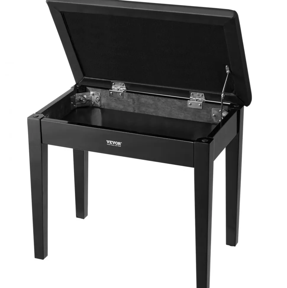VEVOR Piano Bench, 22" x 13.78" x 19", Keyboard Piano Chair with High-Density Padded Cushion, Storage Compartment for Music Books, Wooden Piano Bookcase Stool Seat, for Vanity, Living Room, Bedroom