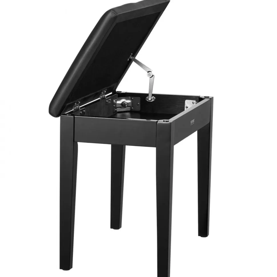 VEVOR Piano Bench, 22" x 13.78" x 19", Keyboard Piano Chair with High-Density Padded Cushion, Storage Compartment for Music Books, Wooden Piano Bookcase Stool Seat, for Vanity, Living Room, Bedroom