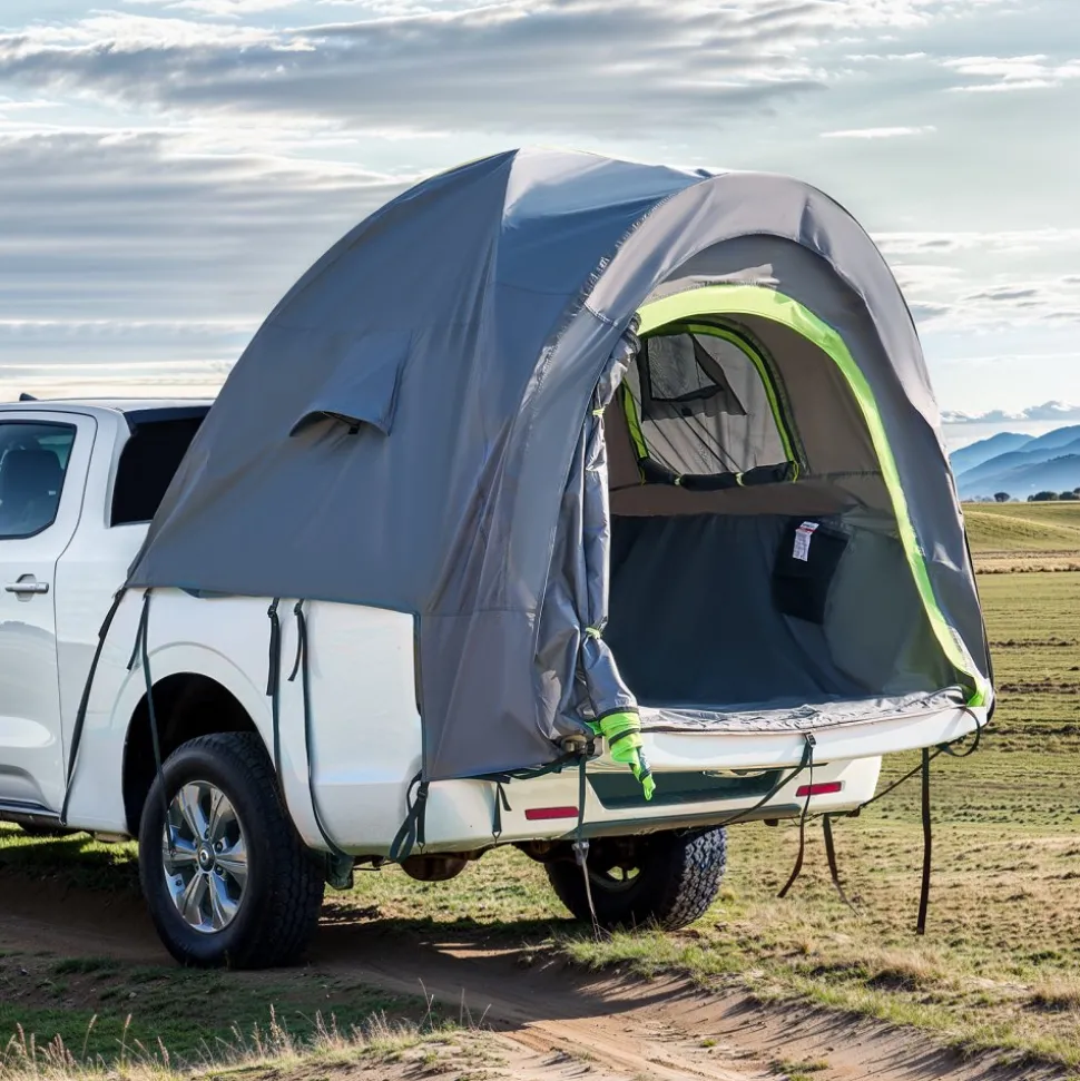 VEVOR Pickup Truck Tent, Fit 6.4-6.7 ft Truck Tents for Camping, Waterproof PU2000 2-3 Person Sleeping Truck Bed Tent with Double Layer Design Windows, Sturdy Truck Bed Camper Shell with Storage Bag