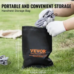 VEVOR 6 Piece Bungee Cords with A3 Steel Hooks, 72 Inch Heavy Duty Bungee Straps, 12 mm Elastic Bungee Ropes Set for Camping, Tarps, Motorcycle, Truck and Tent, White with Blue Stripes