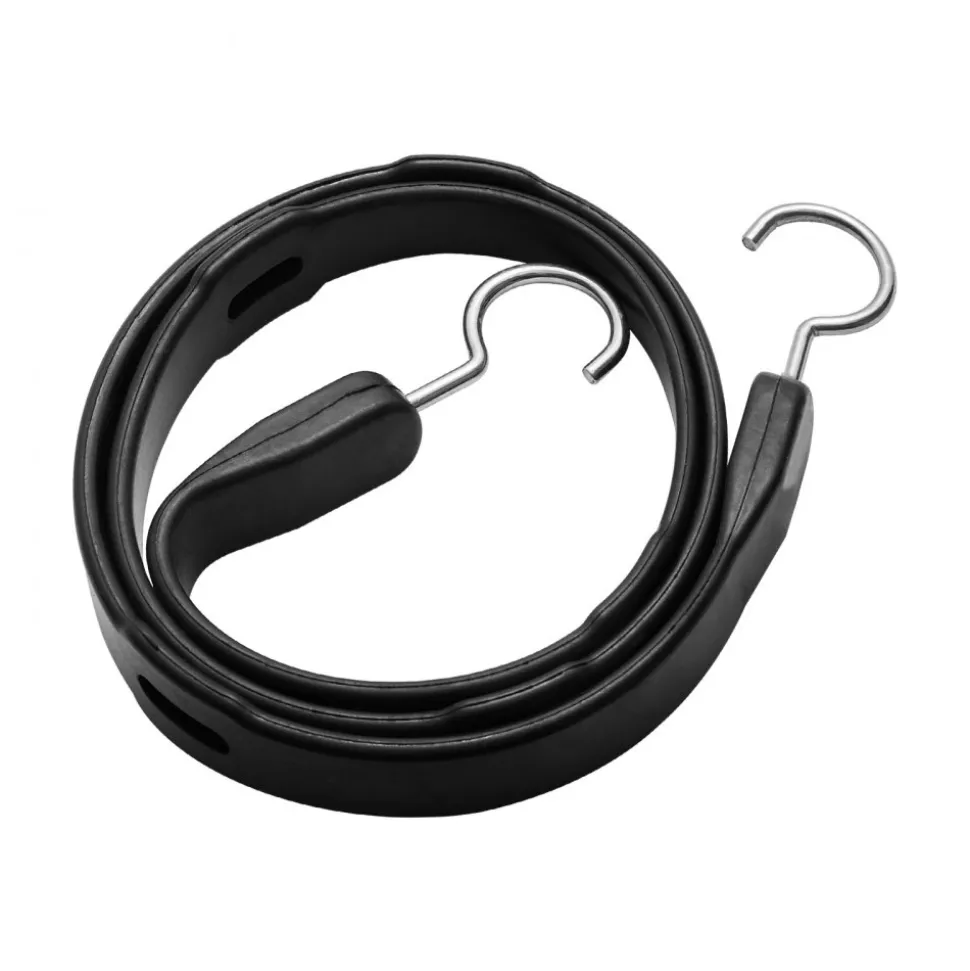 VEVOR 4 Piece Flat Bungee Cord, 20 mm Heavy Duty Bungee Straps with Steel S-Hooks, 40" Elastic Bungee Rope for Cargo, Tarps, Trucks and Tent, Black