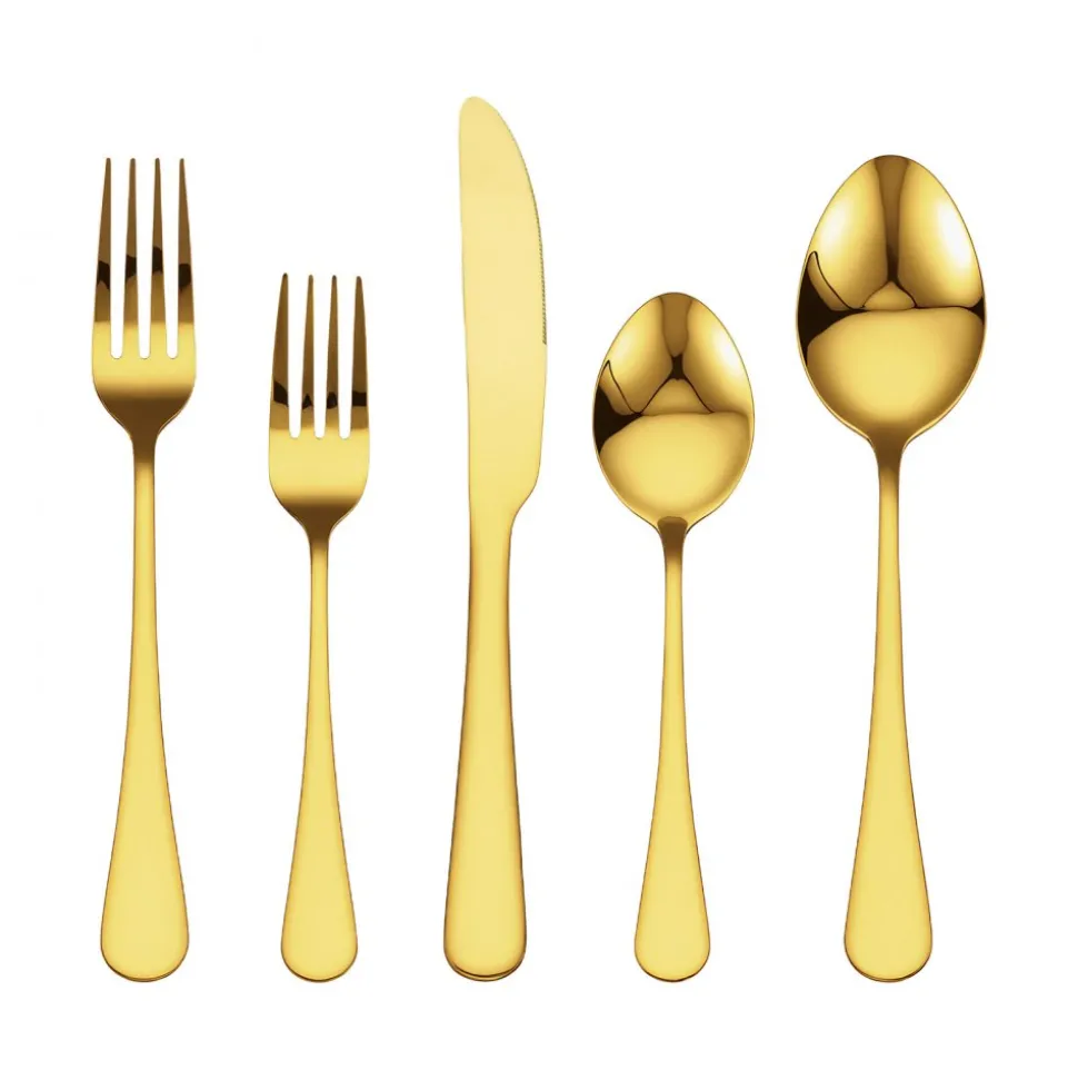 VEVOR 60-Piece Gold Silverware Set, Food-Grade Stainless Steel Flatware Utensils for 12, Mirror Finished Cutlery Set, Dishwasher Safe Eating Tableware for Kitchen Home, Include Knife Fork Spoon