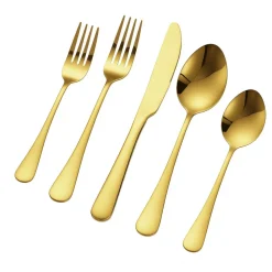 VEVOR 60-Piece Gold Silverware Set, Food-Grade Stainless Steel Flatware Utensils for 12, Mirror Finished Cutlery Set, Dishwasher Safe Eating Tableware for Kitchen Home, Include Knife Fork Spoon