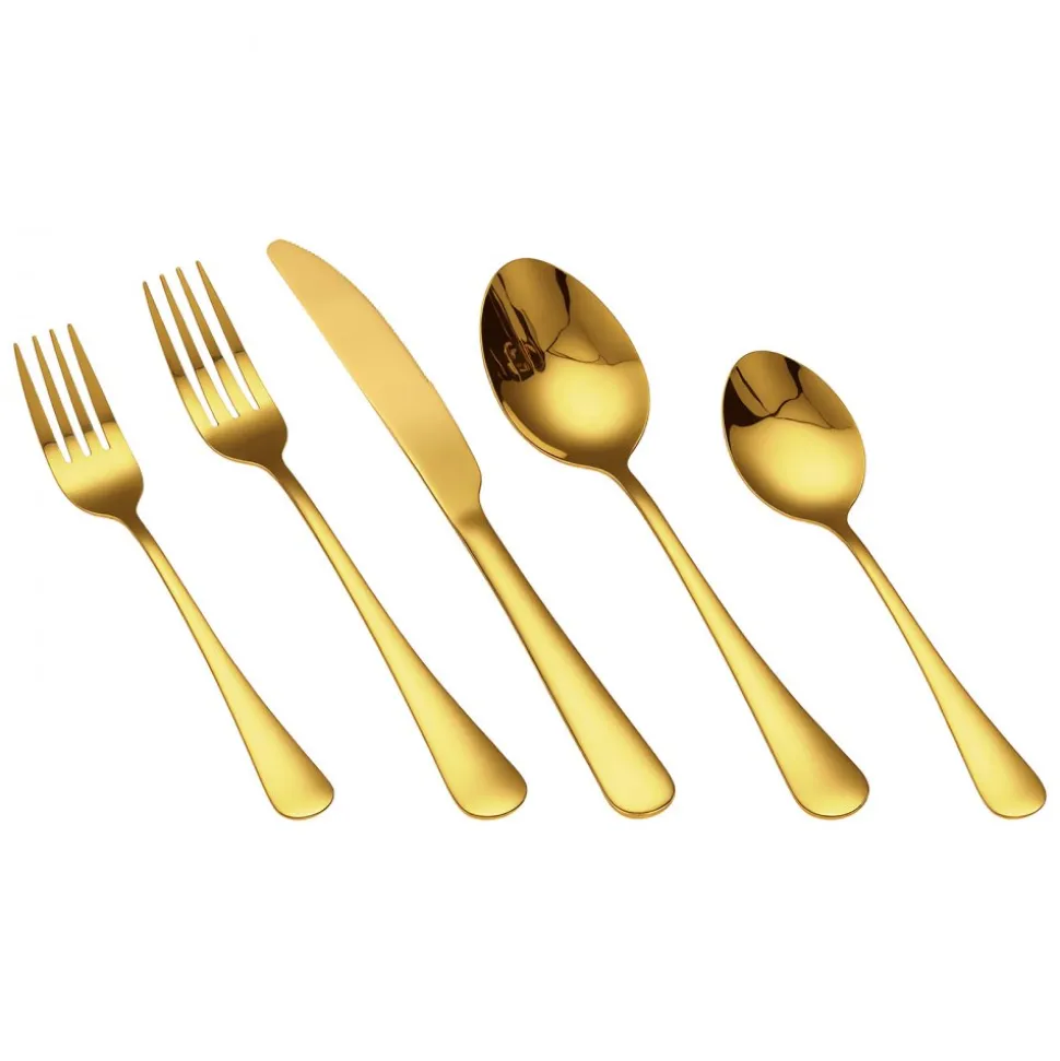 VEVOR 60-Piece Gold Silverware Set, Food-Grade Stainless Steel Flatware Utensils for 12, Mirror Finished Cutlery Set, Dishwasher Safe Eating Tableware for Kitchen Home, Include Knife Fork Spoon