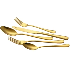 VEVOR 60-Piece Gold Silverware Set, Food-Grade Stainless Steel Flatware Utensils for 12, Mirror Finished Cutlery Set, Dishwasher Safe Eating Tableware for Kitchen Home, Include Knife Fork Spoon