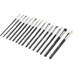 VEVOR 15-Piece Makeup Brush Set for Foundation Blending Eyeshadow, Professional Vegan Brushes with Soft Synthetic Bristles, Ergonomic Wood Handle & Aluminum Ferrule, Portable and Travel-Friendly