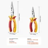 VEVOR 2-Piece Needle Nose Pliers, 8 in Long Needle Nose Plier and 6 in Small Needle Nose Plier, 45 Steel and TPR Handle, for Wire Wrapping, Handmade Craft, Jewelry Making Supplies, Repairing