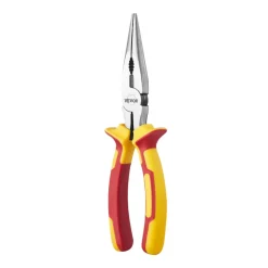 VEVOR 2-Piece Needle Nose Pliers, 8 in Long Needle Nose Plier and 6 in Small Needle Nose Plier, 45 Steel and TPR Handle, for Wire Wrapping, Handmade Craft, Jewelry Making Supplies, Repairing