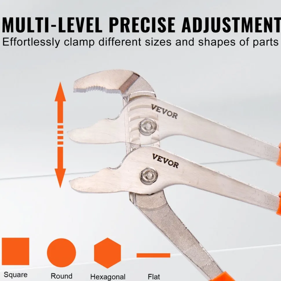 VEVOR 8-Piece Pliers Set, High Carbon Steel, 12"/10"/8" Groove Joint Pliers, 8" Linesman's Pliers, 6" Slip Joint Pliers, 8" Long Nose Pliers, 6" Diagonal Cutter, 10" Adjustable Wrench, and Tool Bag