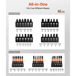 VEVOR 80-Piece Premium Magnetic Impact Nut Driver Set, Metric & SAE Sizes, with Socket Adapters, Bit Holder, Wing Nut Driver, Universal Sockets, Quick Release Extension, Power Bits, Storage Box
