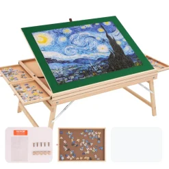 VEVOR 1500 Piece Puzzle Table with Folding Legs, 4 Drawers and Cover, 32.7