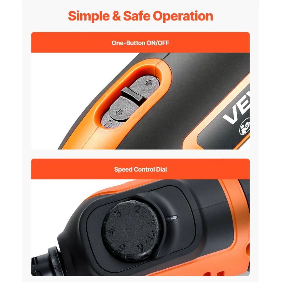 VEVOR 51-Piece Rotary Tool Kit, 200W Mini Power Rotary Tool Corded, 8000-40000RPM Multi-Purpose DIY Tools with Universal Chuck for Engraving, Sanding, Grinding, Polishing, Cutting, DIY Crafts