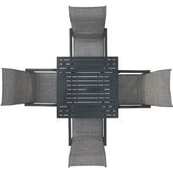 VEVOR 7 Pieces Patio Dining Set, Outdoor Rectangle Furniture Table and Chairs Set, All Weather Garden Furniture Table Sets, HIPS Patio Conversation Set, For Lawn, Deck, Backyard, Poolside, Black