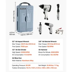 VEVOR 71 Pieces Pro Air Tool and Accessories Kit - 1/2