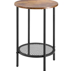 VEVOR 3 Pieces Round Coffee Table Sets, 31.5 in Industrial Living Room Table with 2 End Side Tables, Easy Assembly Coffee and End Tables Sets with Metal Legs, for Office, Living Room and Apartment
