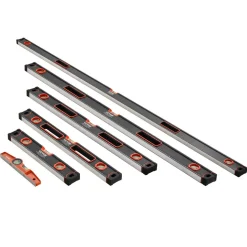 VEVOR 6-Piece Torpedo Level, 78/48/32/24/16/10 Inch All Magnetic Levels Set, Bubble Vials Ruler for 45/90/180 Degree, Aluminum Alloy Magnetic Box Leveler Tool, Shock-Resistance, SAE and Metric Scale