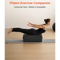 VEVOR Pilates Box for Reformer, 25x17x9 In Pilates Reformers Sitting Box for Exercises, Premium PU and Wood Pilates Equipment Accessory, Improve Strength, Balance, Range of Motion Home Gym, Black