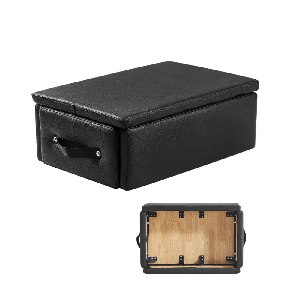 VEVOR Pilates Box for Reformer, 25x17x9 In Pilates Reformers Sitting Box for Exercises, Premium PU and Wood Pilates Equipment Accessory, Improve Strength, Balance, Range of Motion Home Gym, Black