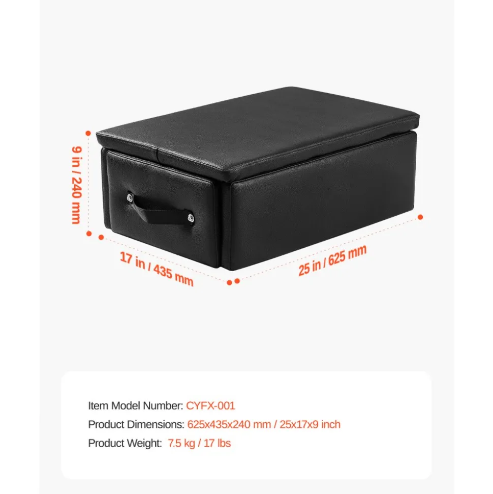 VEVOR Pilates Box for Reformer, 25x17x9 In Pilates Reformers Sitting Box for Exercises, Premium PU and Wood Pilates Equipment Accessory, Improve Strength, Balance, Range of Motion Home Gym, Black